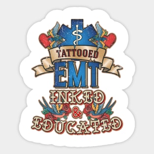 Tattooed EMT for Emergency medical technicians Sticker